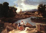 POUSSIN, Nicolas Landscape with St Matthew and the Angel sg USA oil painting artist